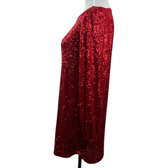 Steve Madden x BB Dakota Women's Delorean Mini Dress Red Sequin Dress Size Small - Picture 5 of 12